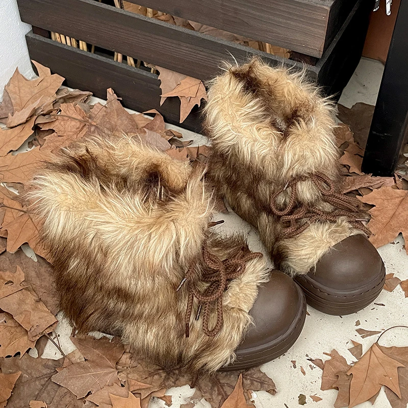 Women'S Young Fashion - Plush รอบ Toe ผู้หญิง Snow BOOT