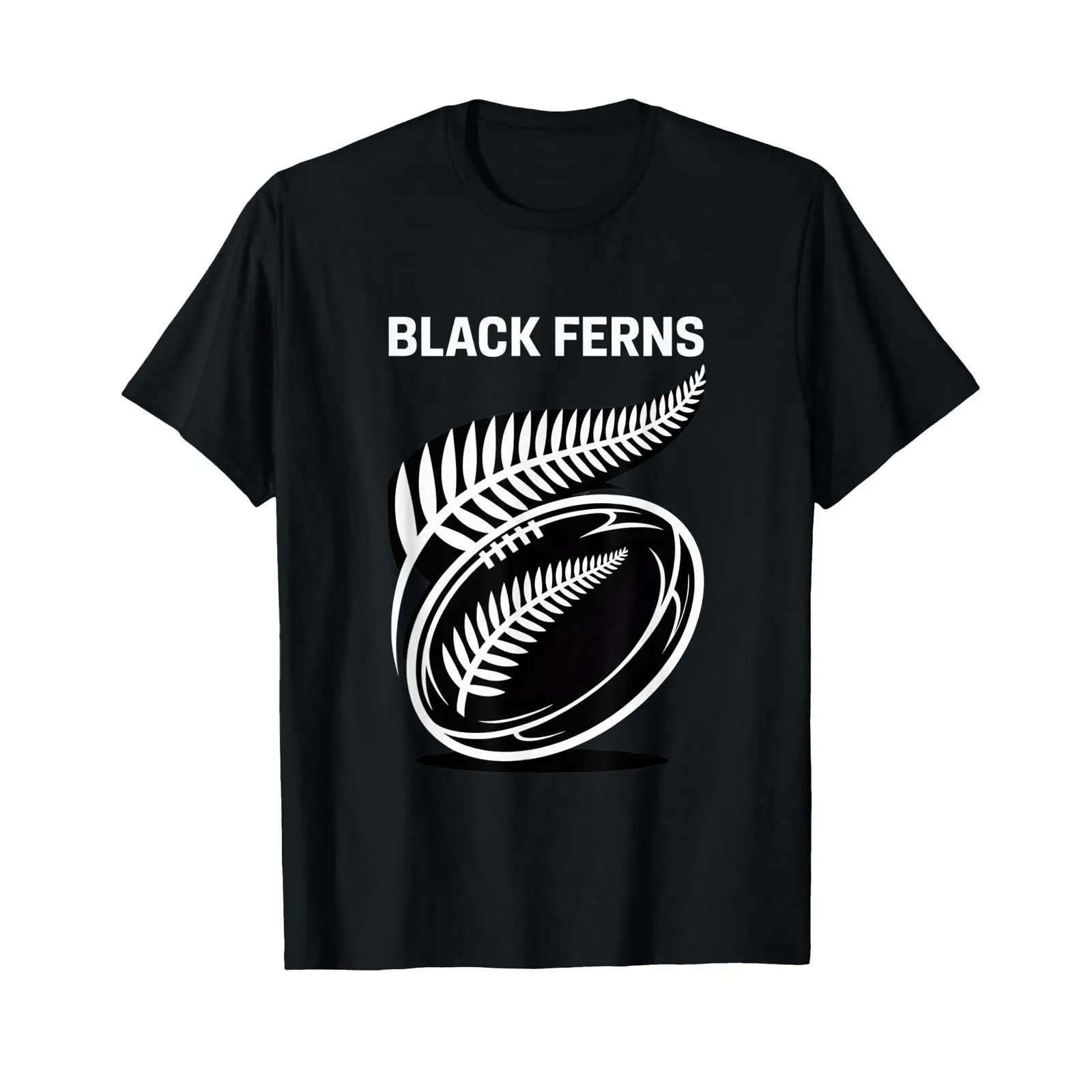 Women'S Fashion Rugby Top - เสื้อยืดรักบี้นิวซีแลนด์ แบล็คเฟิร์นส์ สำหรับผู้หญิงและผู้ชาย สไตล์วินเทจ ลุคแฟชั่น ซักแล้วดูเก๋