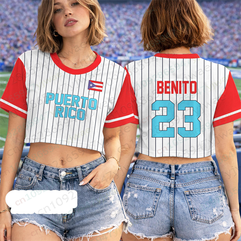 Women'S Fashion Rugby Top - เสื้อครอปท็อปเปอร์โตริโก เสื้อยืดเบนิโต้รักบี้ แฟชั่น Y2k เสื้อครอปท็อปฤดูร้อนสำหรับผู้หญิง เสื้อยืดเซ็กซี่สำหรับผู้หญิง