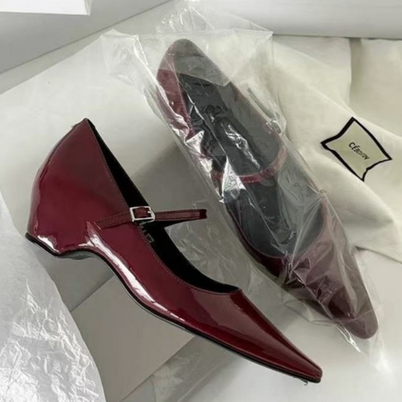 Women'S Fashion Sandals - รองเท้าส้นเตารีดแบบแมรี่เจน ดีไซน์หวานหรูหรา รุ่นใหม่ล่าสุดปี 2026 สำหรับผู้หญิง หัวแหลม