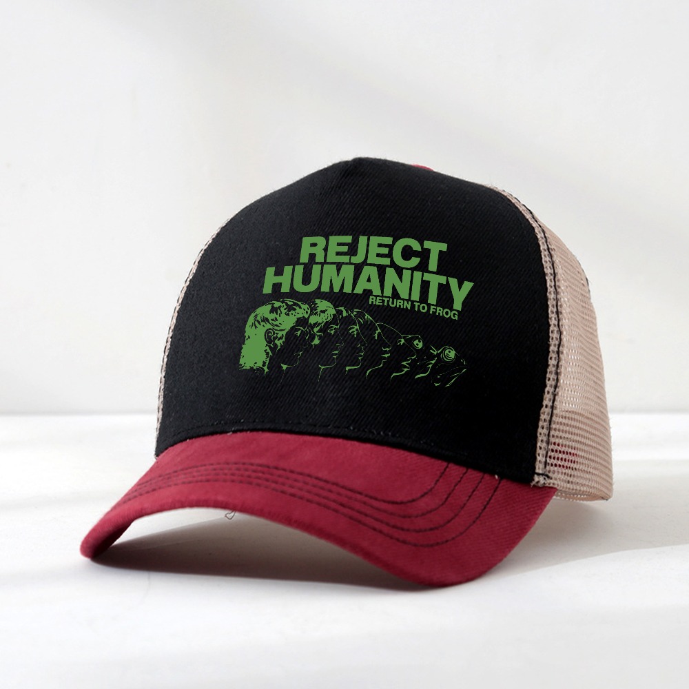 Women Fashion Evolution - หมวกแก๊ปตลกๆ ลาย Reject Humanity Return To