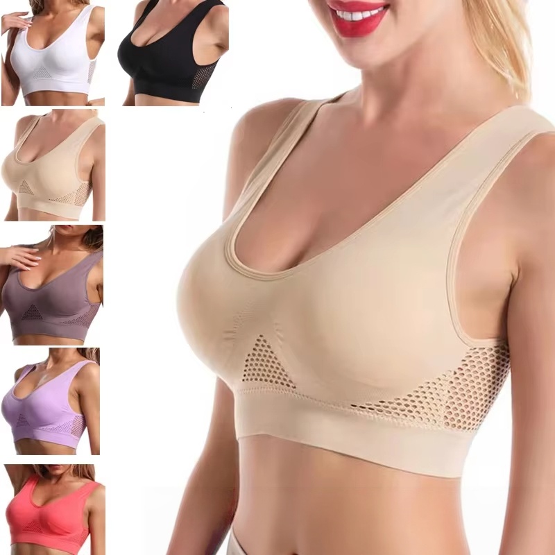 Women'S Fashion Gifts - เสื้อชั้นในกีฬาผู้หญิงไซส์ใหญ่ 1 ชิ้น ไม่มีโครงเหล็ก ไร้ตะเข็บ แผ่นรองหน้าอกถอดได้