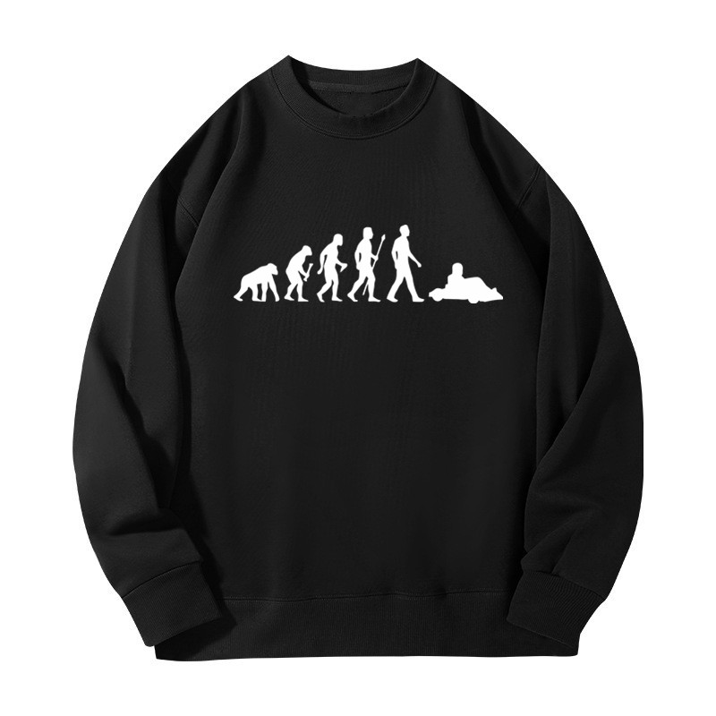 Women Fashion Evolution - เสื้อสเวตเชิ้ตพิมพ์ลาย Evolution Go Kart Racing สำหรับผู้ชายและผู้หญิง