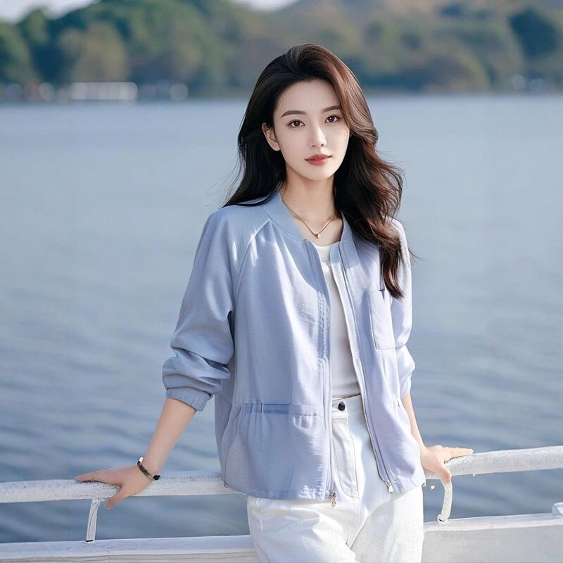 Women Fashion Jackets - เสื้อแจ็คเก็ตกันแดดสำหรับผู้หญิง รุ่นฮิตประจำปี 2026 สำหรับฤดูใบไม้ผลิและฤดูใบไม้ร่วง น้ำหนักเบา ระบายอากาศได้ดี