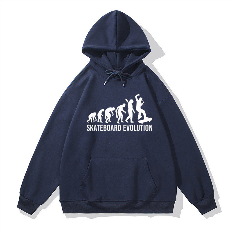 Women Fashion Evolution - เสื้อฮู้ดผ้าฝ้ายสไตล์สตรีทแวร์ฮาราจูกุลาย Skateboard Evolution สำหรับผู้ชายและผู้หญิง