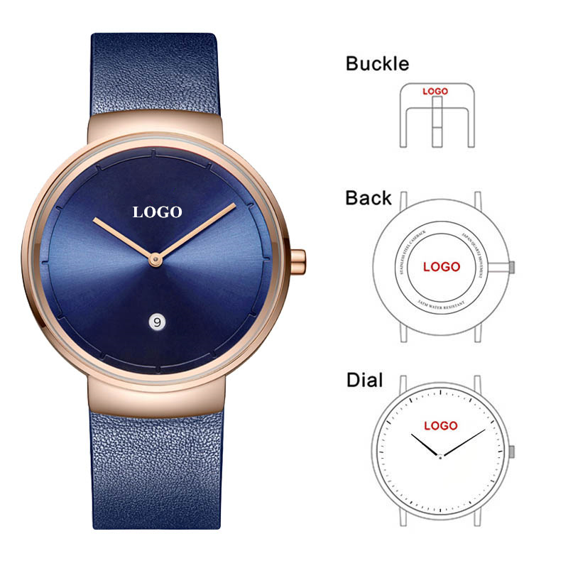 Fashion Women Watches - CL032โรงงาน Mens นาฬิกา Designer ยี่ห้อของคุณเองนาฬิกาผู้หญิงโลโก้ที่กำหนดเองส่วนบุคคลนาฬิกา Blue