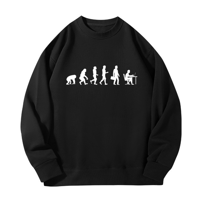Women Fashion Evolution - เสื้อสเวตเชิ้ตแขนยาวลำลองสำหรับผู้ชายลายพิมพ์รูปเงาการวิวัฒนาการของมนุษย์ ดีไซน์สร้างสรรค์ทันสมัยสำหรับใส่ในชีวิตประจำวัน