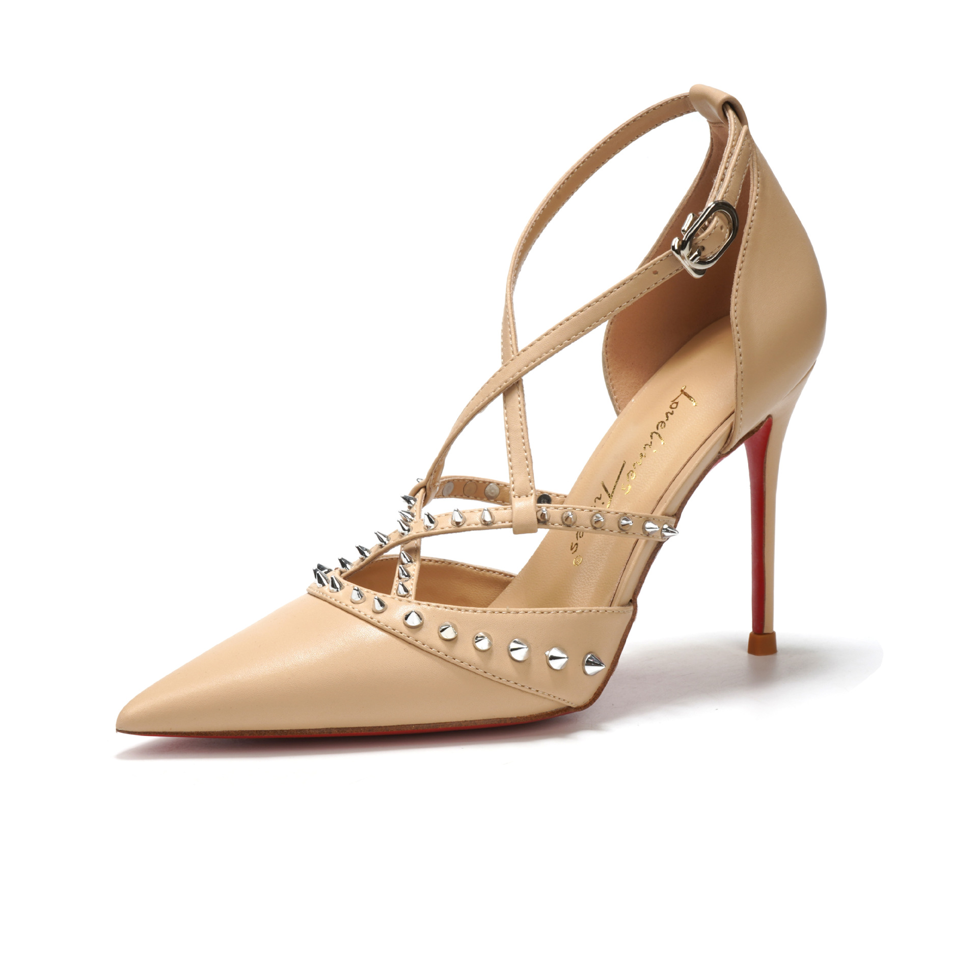 Women'S Fashion Sandals - Retro รองเท้าผู้หญิงรองเท้าแตะ Stiletto รองเท้าส้นสูงหญิง Beige Original