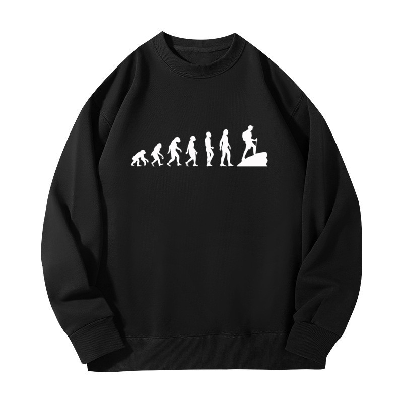 Women Fashion Evolution - เสื้อสเวตเชิ้ตผู้ชายคอลเลคชั่นฤดูใบไม้ร่วง-ฤดูหนาว ลายพิมพ์ Hiking Evolution หลากสี คอกลม