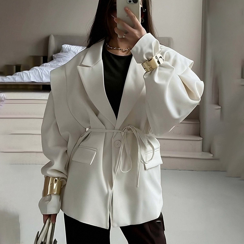 Women'S Fashion Jackets Amazon - เสื้อแจ็คเก็ตคอวีทรงหลวมสไตล์ยุโรปและอเมริกาแฟชั่นใหม่ปี 2026 จาก Amazon ช่วยกระชับเอว ใส่ได้หลากหลายสำหรับผู้หญิง