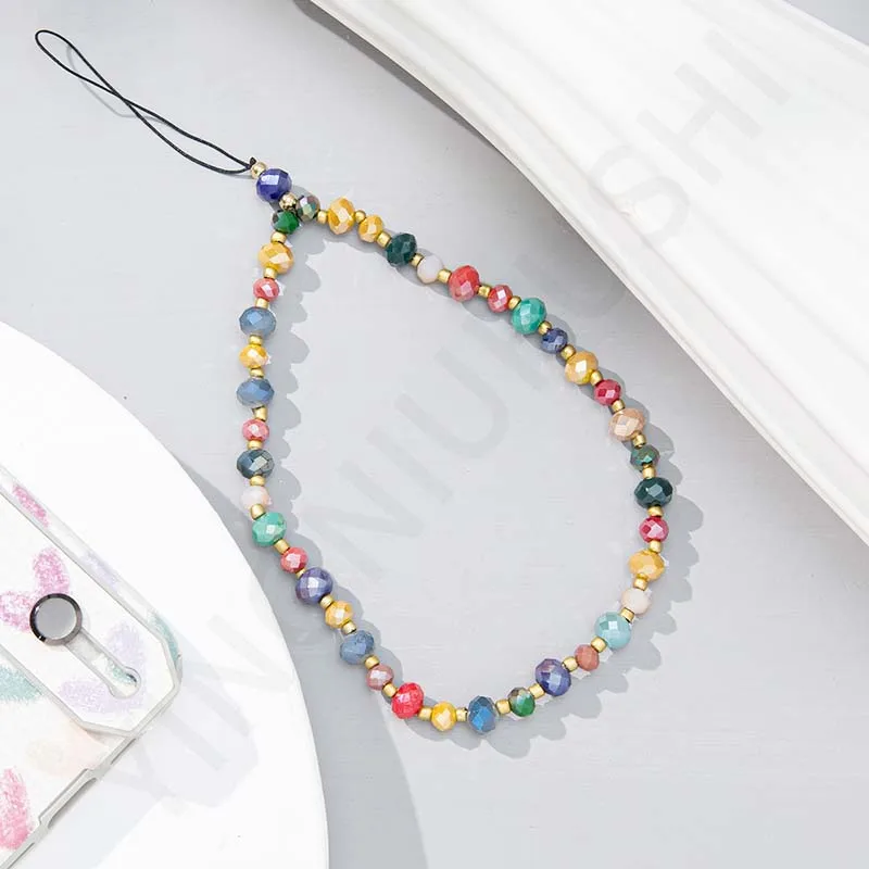 Fashion Women Picture - คริสตัลลูกปัดโทรศัพท์ CHAIN Lanyard เครื่องประดับสําหรับของขวัญผู้หญิงที่สวยงาม Bow Fringe