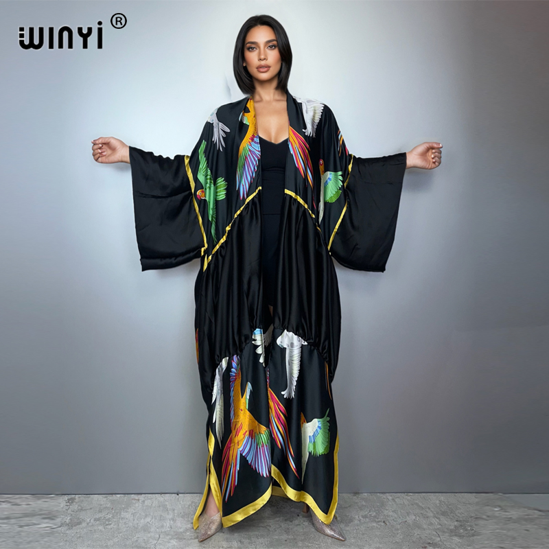 Women'S Fashion Kimono - ชุดคลุมยาวสไตล์โบฮีเมียน WINYI สำหรับใส่ไปชายหาด งานปาร์ตี้ หรือวันหยุด แบบอาบายะ