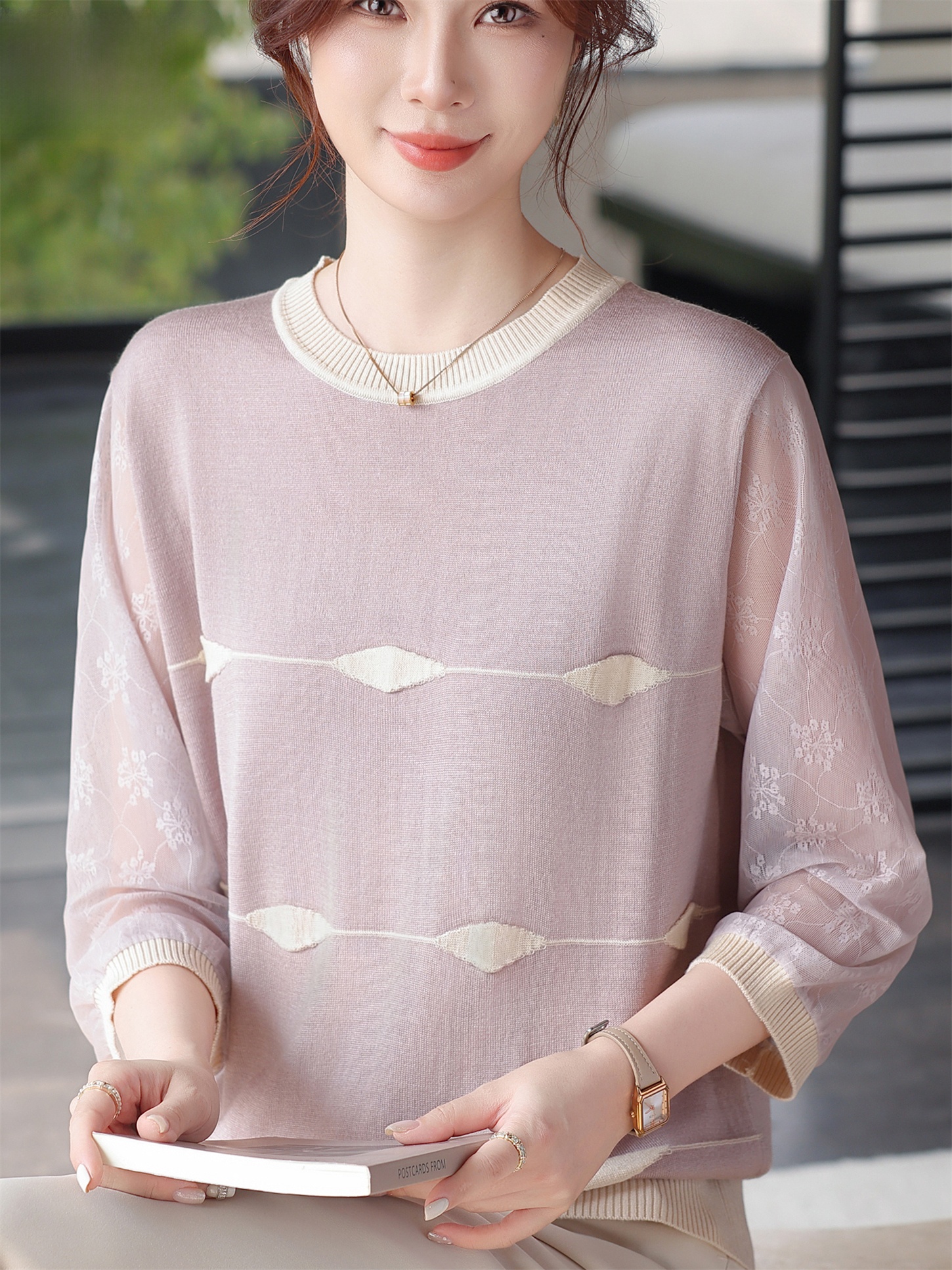 Women Fashion Over 60 - เสื้อยืดแขนกุดลายทางถักนิตติ้งสำหรับฤดูใบไม้ผลิและฤดูร้อนสำหรับผู้หญิงวัยกลางคนและผู้สูงอายุ แฟชั่น อบอุ่น ทำความสะอาดง่าย