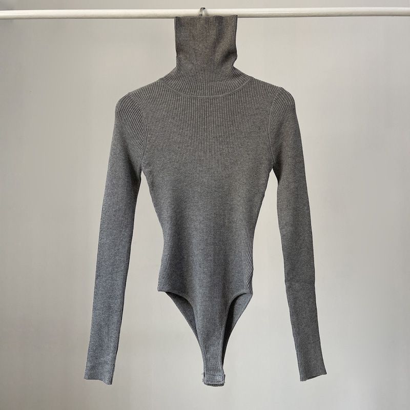 Turtleneck Bodysuit - บอดี้สูทผู้หญิงแขนยาวแฟชั่นหรูหราคอเต่าเซ็กซี่ภายในฤดูใบไม้ผลิฤดูใบไม้ร่วงสไตล์เกาหลี All-Match Casual