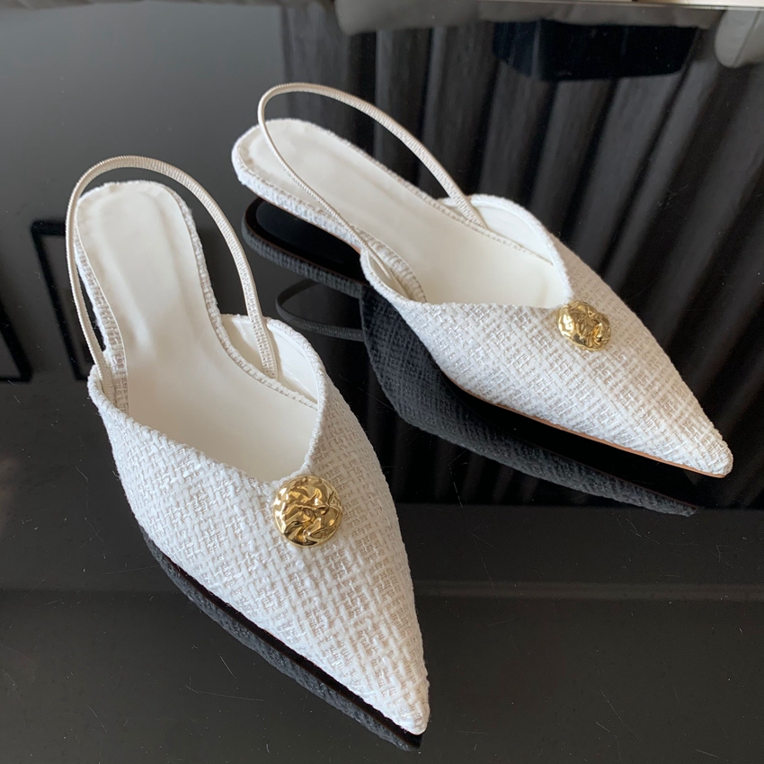 Women'S Fashion Sandals - รองเท้าส้นเตี้ยแบบสวม รุ่นใหม่ ปี 2025 สำหรับผู้หญิง ดีไซน์หัวแหลม