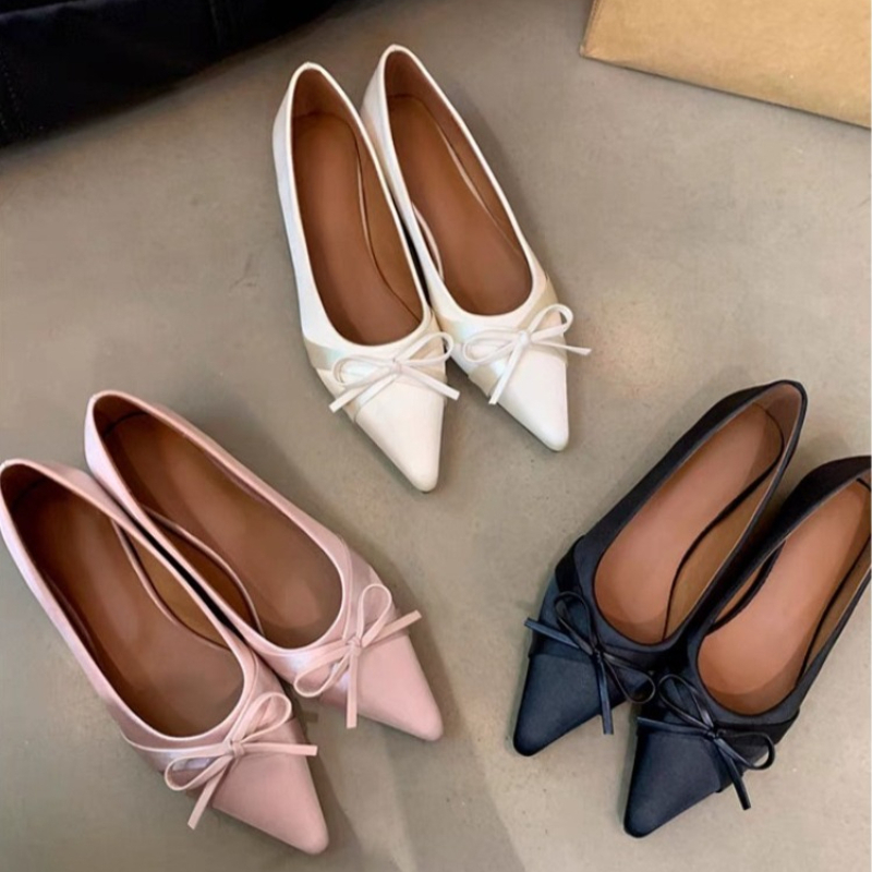 Women'S Fashion Sandals - รองเท้าแตะแฟชั่นผ้าชีฟองสไตล์ใหม่สำหรับฤดูร้อน ประดับโบว์หวานๆ สวมใส่สบาย เหมาะสำหรับใส่กลางแจ้ง ปี 2026