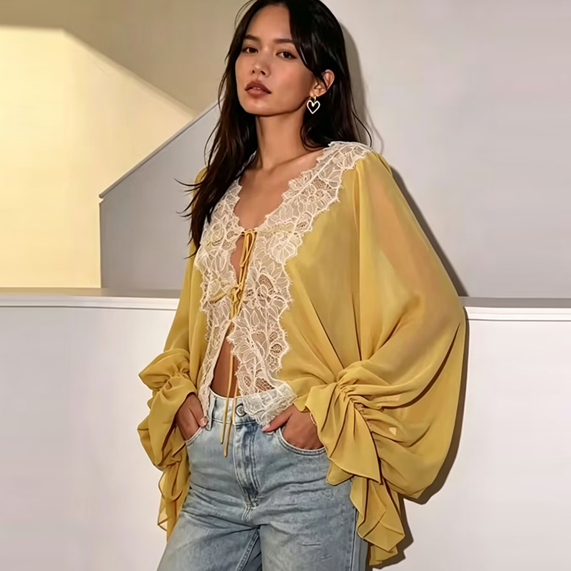 เสื้อเชิ้ตลูกไม้ผู้หญิง เสื้อเ - Women'S Young Fashion บทวิจารณ์และราคา