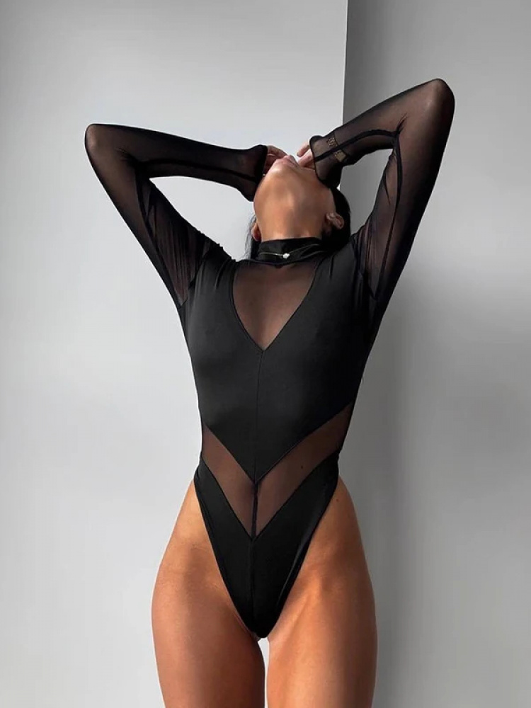บอดี้สูทตาข่ายเซ็กซี่สำหรับผู้ - Turtleneck Bodysuit บทวิจารณ์และราคา