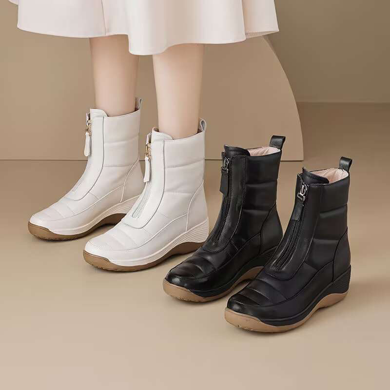 รองเท้าบูทหุ้มข้อทรงกลมกันน้ำม - Sale Fashion Women บทวิจารณ์และราคา