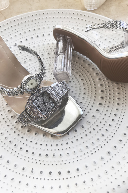 รองเท้าส้นสูงคริสตัลดีไซน์ดั้ง - Fashion Women Watches บทวิจารณ์และราคา