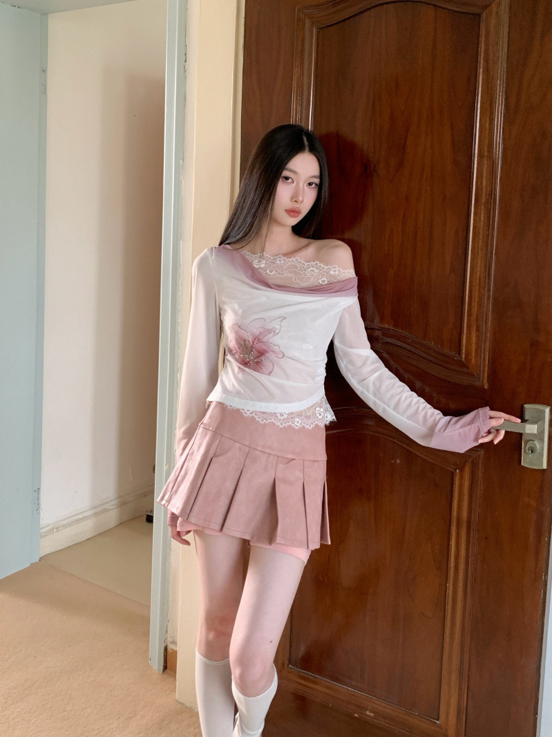 เสื้อยืดแขนยาวแต่งลูกไม้สไตล์โ - Women'S Young Fashion บทวิจารณ์และราคา