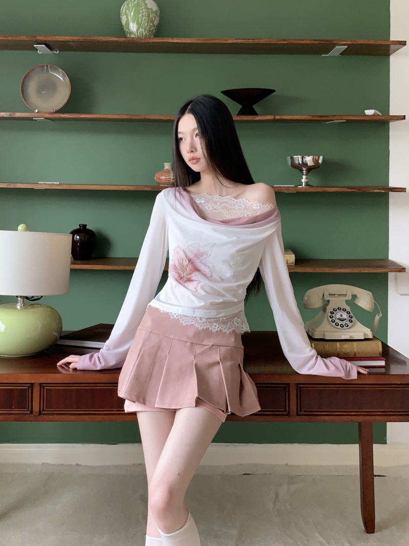 เสื้อยืดแขนยาวแต่งลูกไม้สไตล์โ - Women'S Young Fashion บทวิจารณ์และราคา