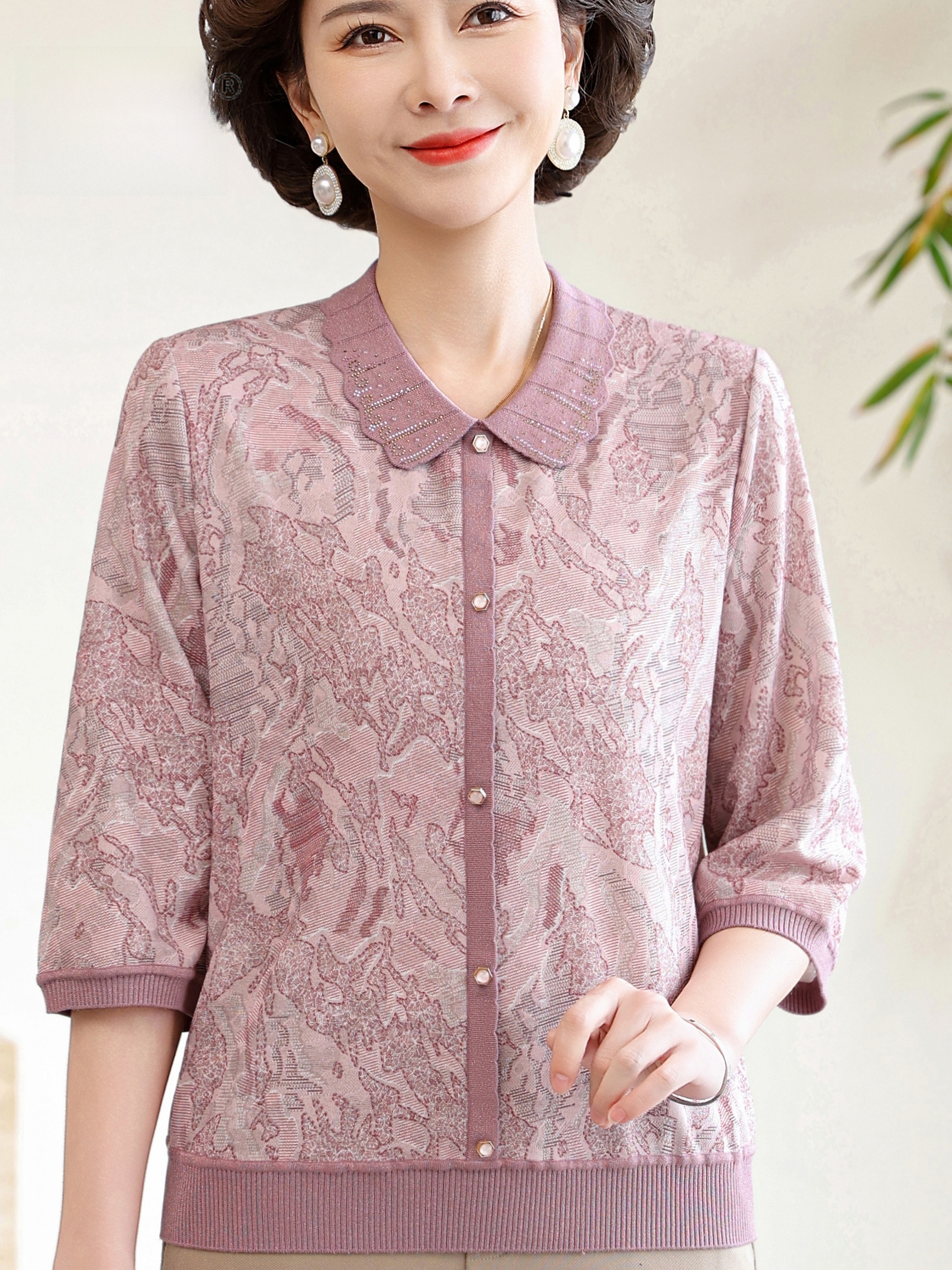 เสื้อเชิ้ตแขนสั้นพิมพ์ลายดอกไม - Women Fashion Over 60 บทวิจารณ์และราคา