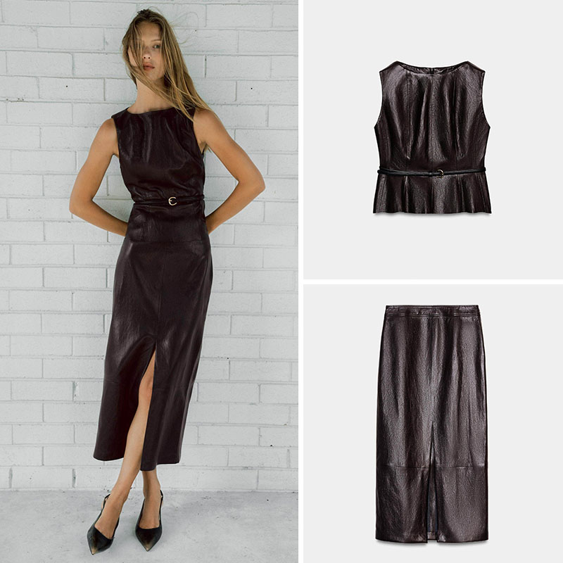 ชุดเซ็ตกระโปรงหนังเทียมมิดิสั้ - Women'S Young Fashion บทวิจารณ์และราคา