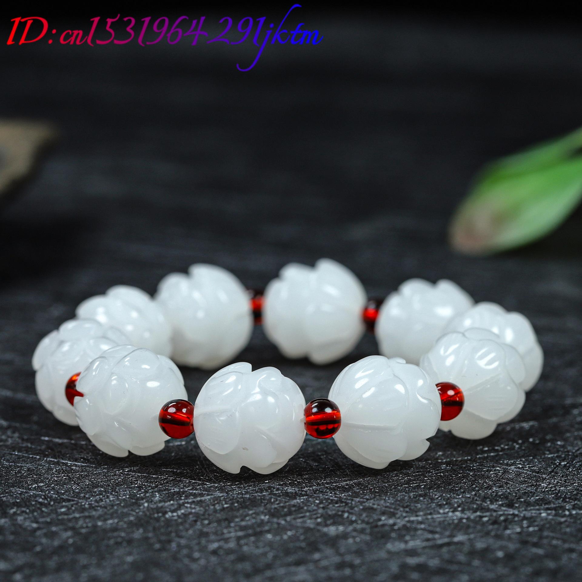 หยกขาวแท้ สร้อยข้อมือลายดอกบัว - Women'S Fashion บทวิจารณ์และราคา
