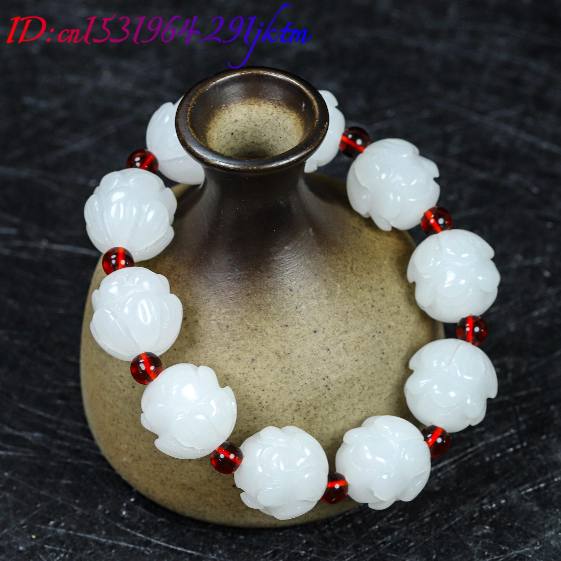 หยกขาวแท้ สร้อยข้อมือลายดอกบัว - Women'S Fashion บทวิจารณ์และราคา