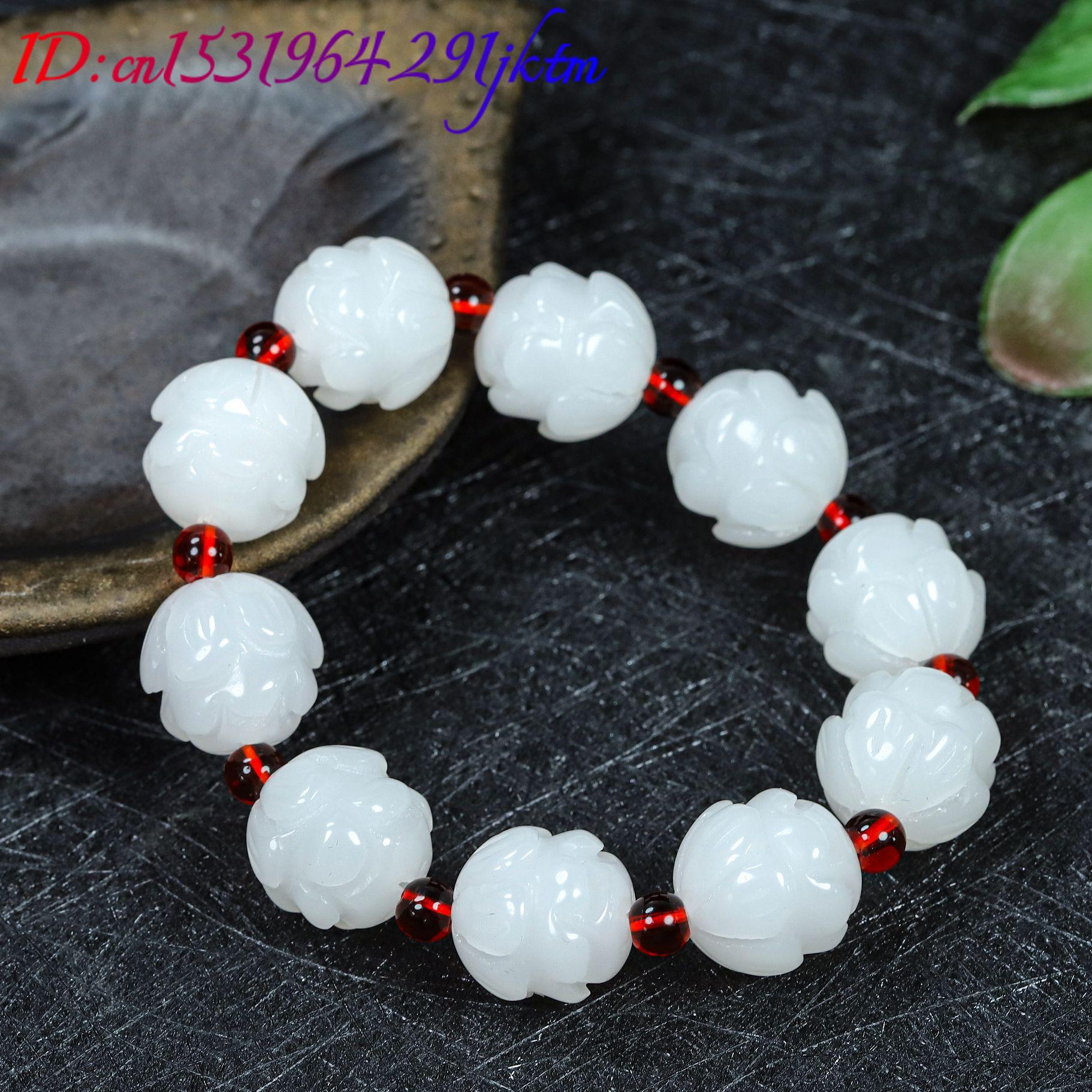 หยกขาวแท้ สร้อยข้อมือลายดอกบัว - Women'S Fashion บทวิจารณ์และราคา