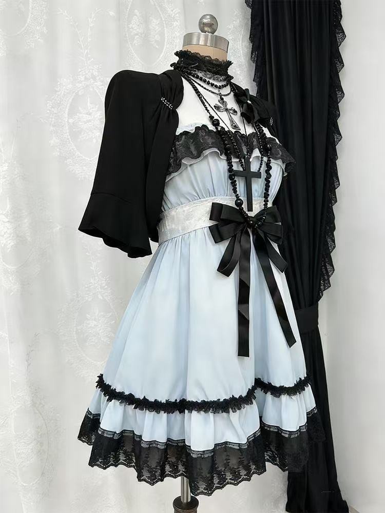 แฟชั่นโกธิคพังก์น่ารัก ชุดเซ็ต - Ruched Dress Mini บทวิจารณ์และราคา