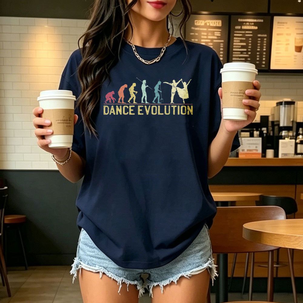 เสื้อยืดลายกราฟิกวินเทจ Casual - Women Fashion Evolution บทวิจารณ์และราคา