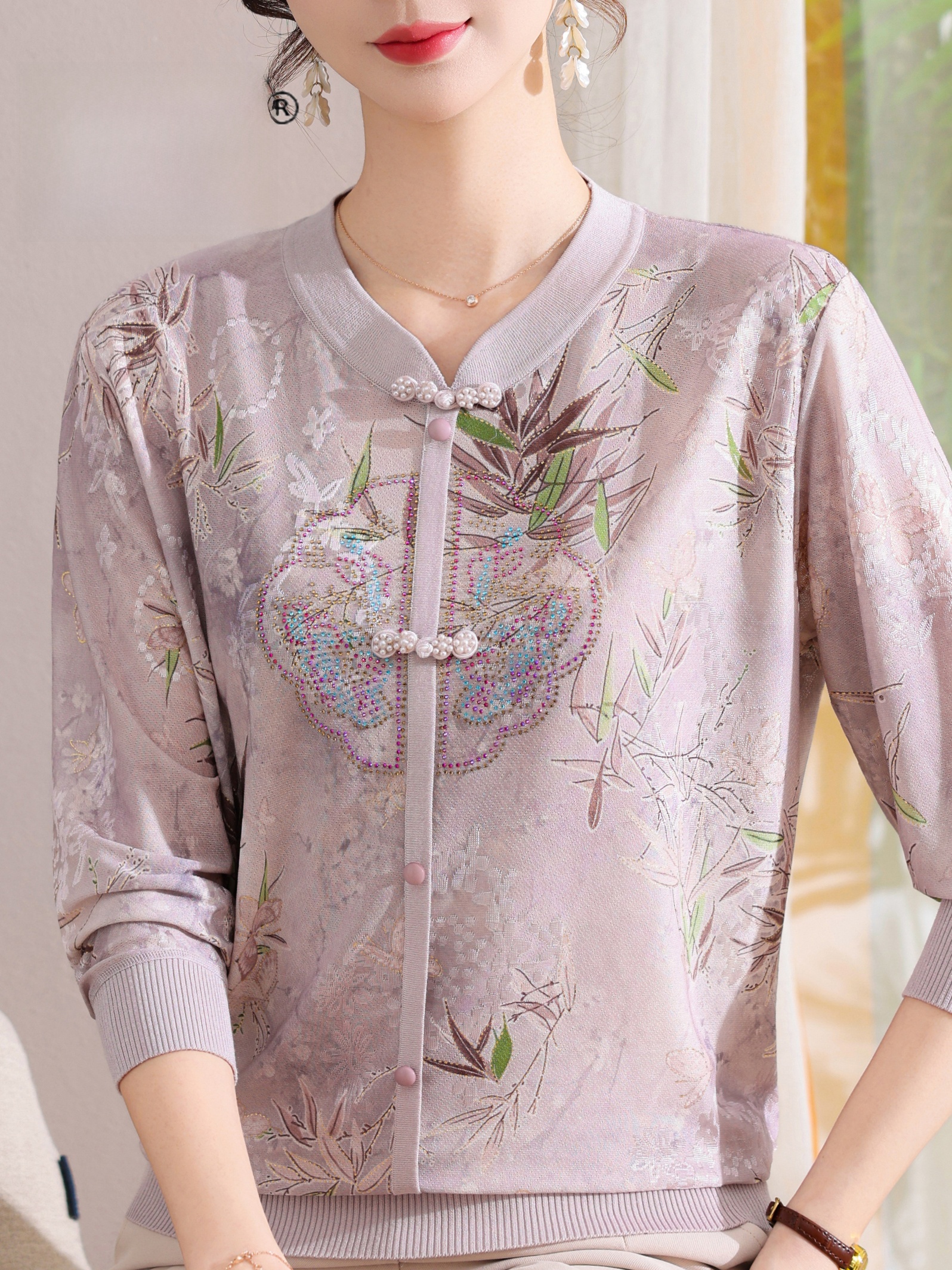 เสื้อยืดคอตั้งลายเพชรแบบถักสไต - Women Fashion Over 60 บทวิจารณ์และราคา