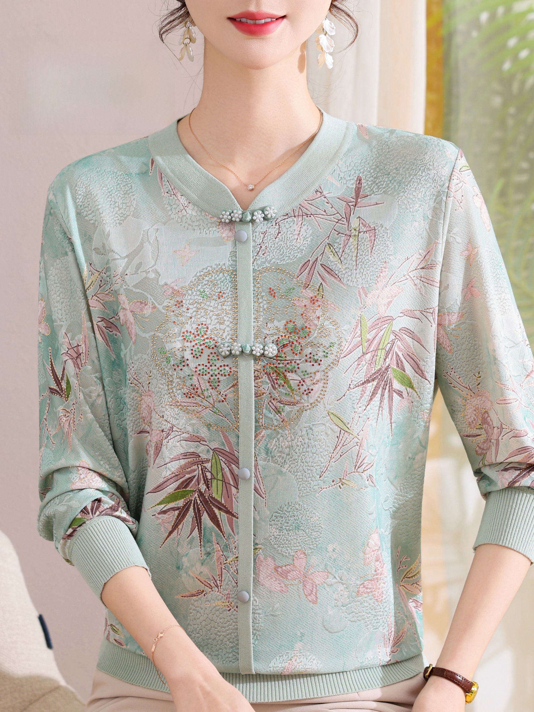 เสื้อยืดคอตั้งลายเพชรแบบถักสไต - Women Fashion Over 60 บทวิจารณ์และราคา