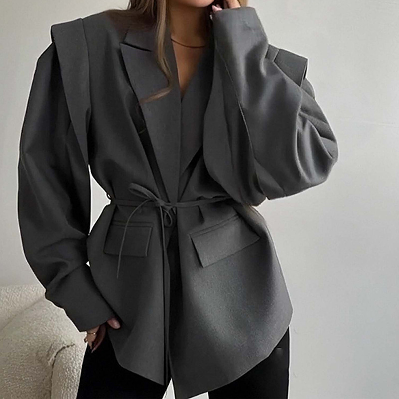 เสื้อแจ็คเก็ตคอวีทรงหลวมสไตล์ย - Women'S Fashion Jackets Amazon บทวิจารณ์และราคา