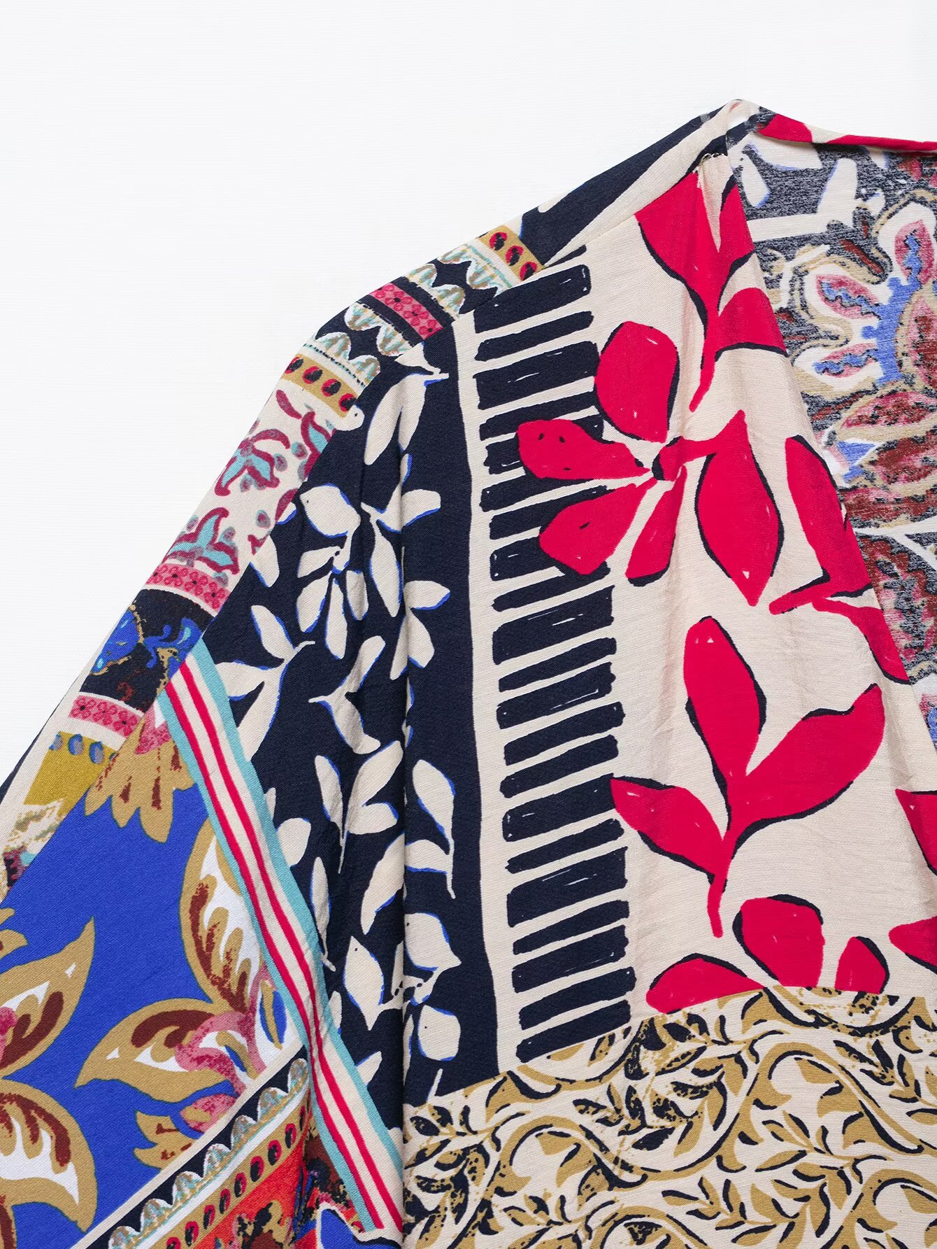 Zevityผู้หญิงแฟชั่นVผ้าPatchwo - Women'S Fashion Kimono บทวิจารณ์และราคา