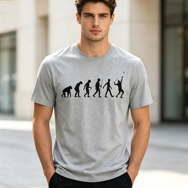 เสื้อยืดลายกราฟิกซิลลูเอทเทนนิ - Women Fashion Evolution บทวิจารณ์และราคา
