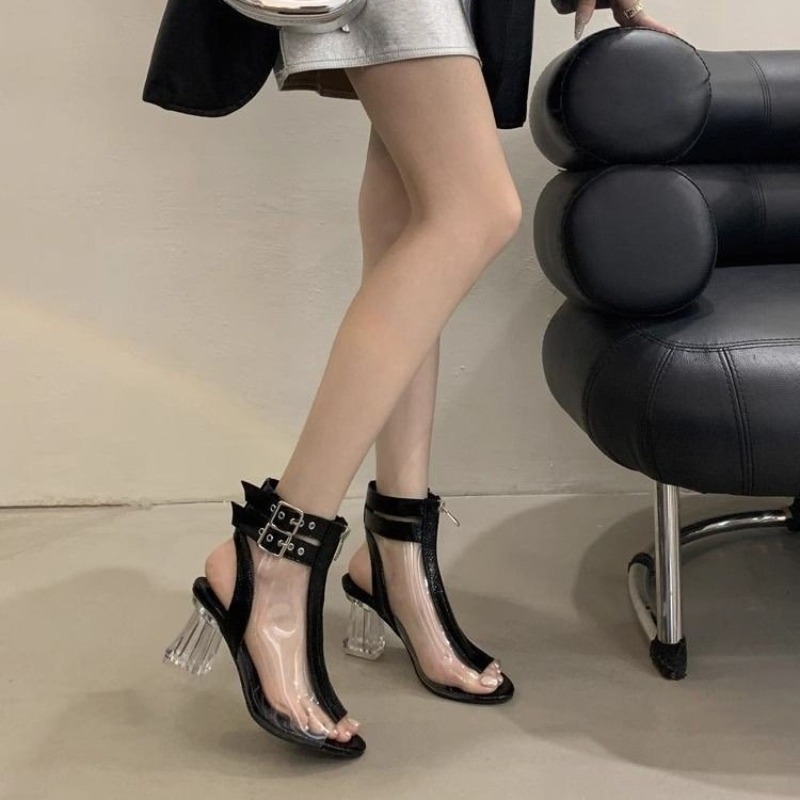 รองเท้าส้นสูงแบบรัดส้นคริสตัล  - Fashion Women Belt บทวิจารณ์และราคา