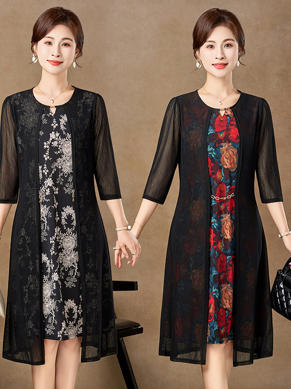 ชุดเดรสตาข่ายแขนกลางแบบหรูหราส - Women Fashion Over 60 บทวิจารณ์และราคา