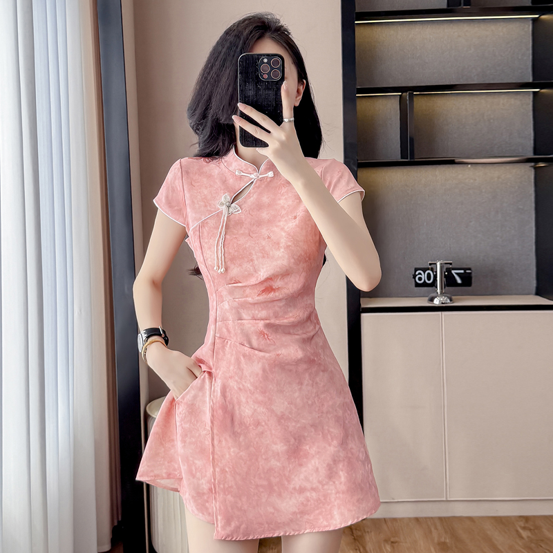 ชุดกี่เพ้าสไตล์จีนแบบใหม่ ผ้าแ - Ruched Dress Mini บทวิจารณ์และราคา