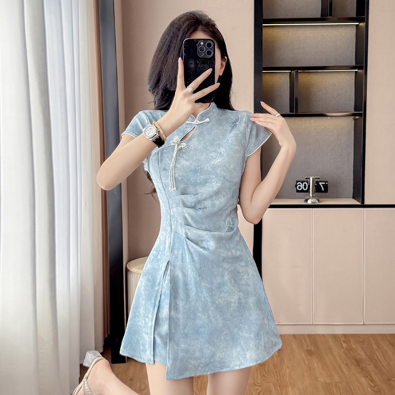 ชุดกี่เพ้าสไตล์จีนแบบใหม่ ผ้าแ - Ruched Dress Mini บทวิจารณ์และราคา