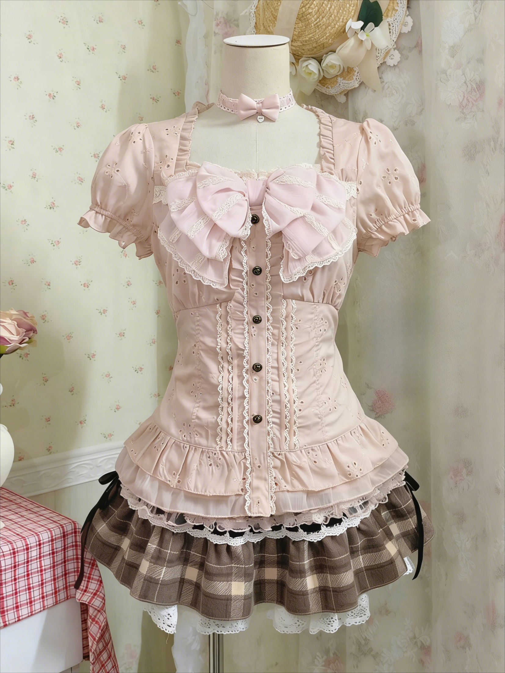 ชุดเซ็ตสามชิ้นสไตล์ญี่ปุ่นสำหร - Lace Trim Cami บทวิจารณ์และราคา